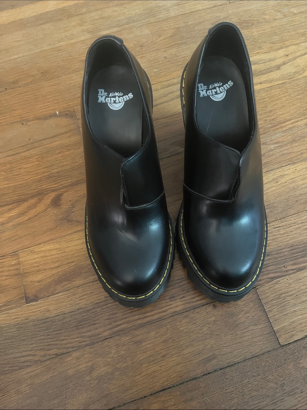 DOC MARTENS Cordelia black chunky heel ankle boots